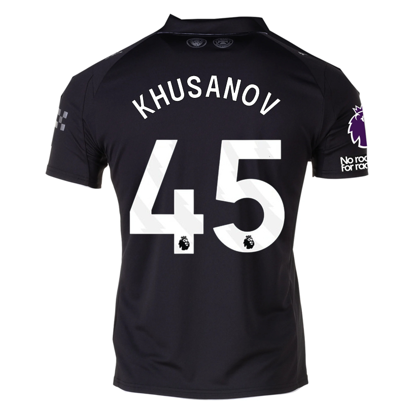 Puma Khusanov Men&#39;s Manchester City Away Jersey 25/26 w/ NRFR + EPL Patches (Puma Black)