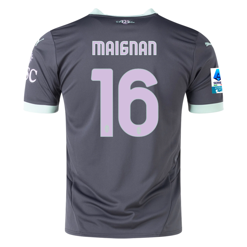 Puma AC Milan Mike Maignan Third Jersey w/ Serie A Patch 24/25 (Shadow Gray/Fresh Mint)