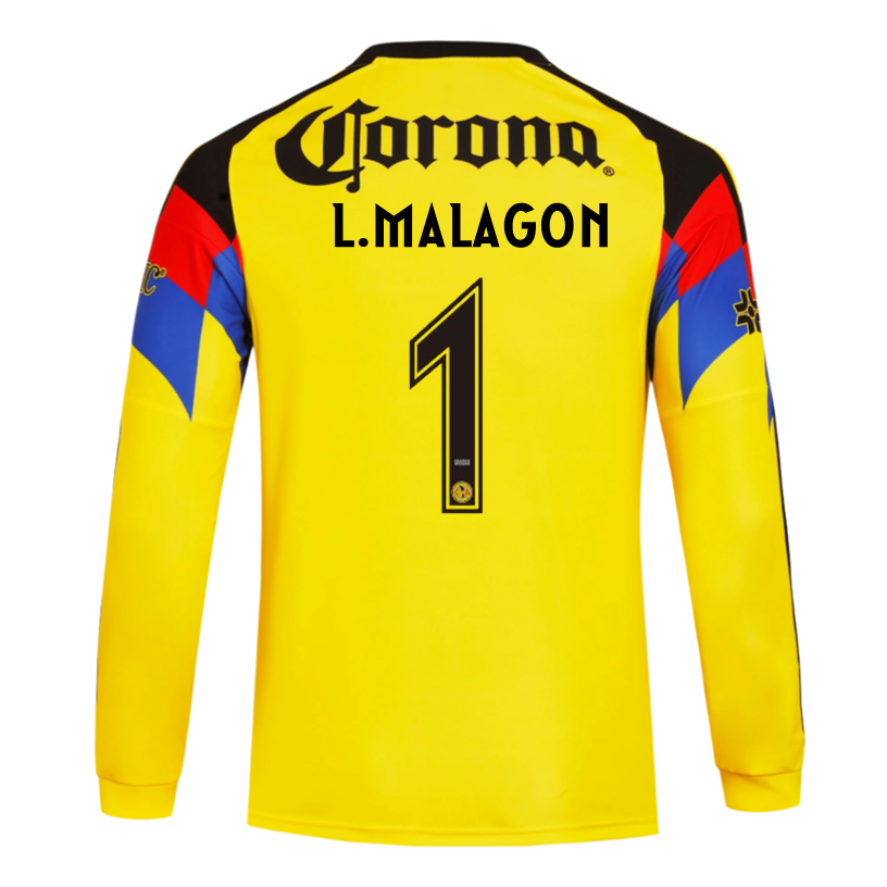 adidas L. Malagon Club América 25/26 Long Sleeve Home Jersey (Yellow)