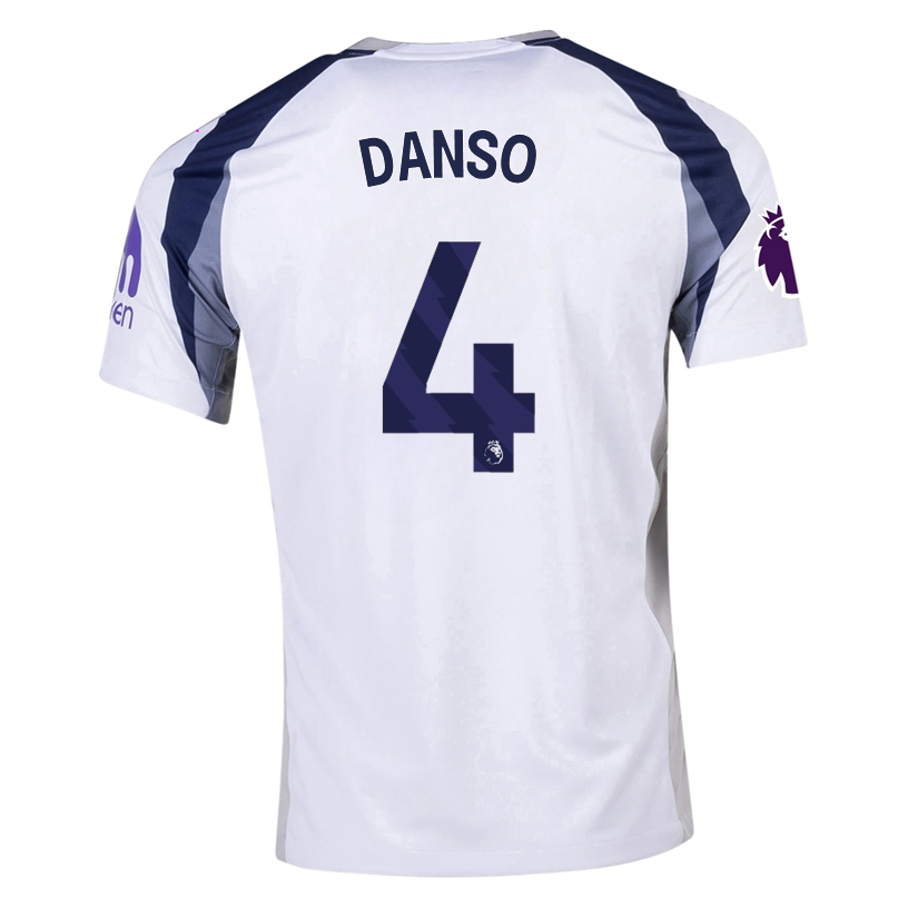 Nike Danso Tottenham Hotspurs Home Jersey w/ EPL + No Room For Racism Patch 25/26 (White/Iron/Binary Blue)