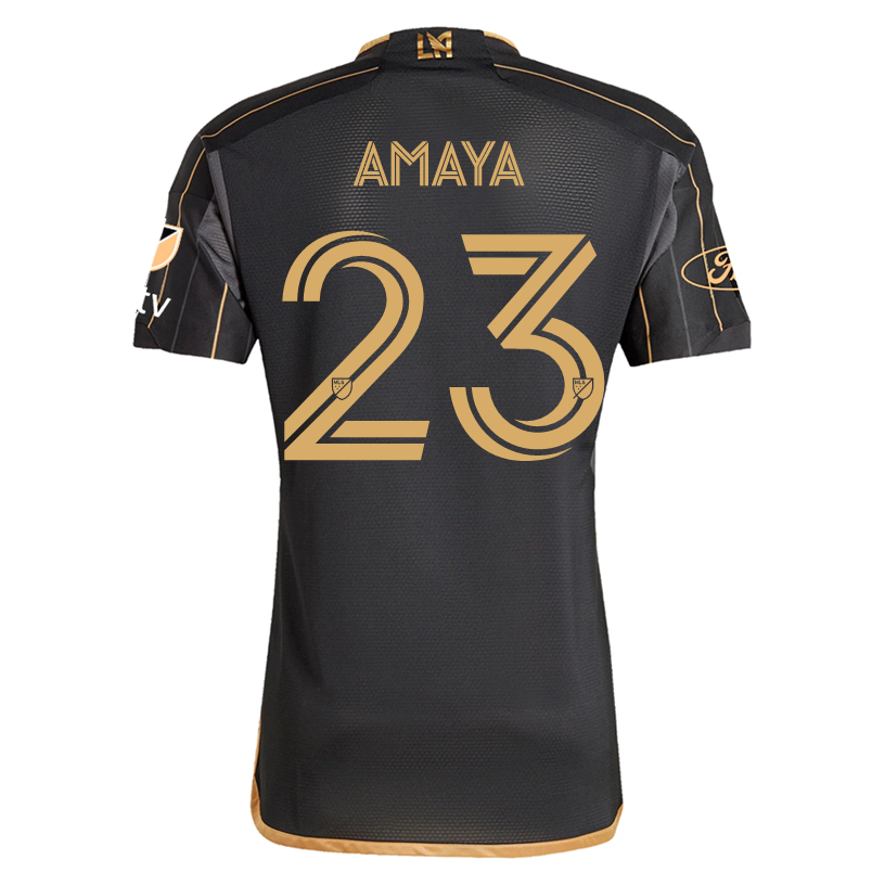 adidas Frankie Amaya LAFC Home 2025 Jersey w/ MLS + Apple TV + Ford Patches (Black/Gold)