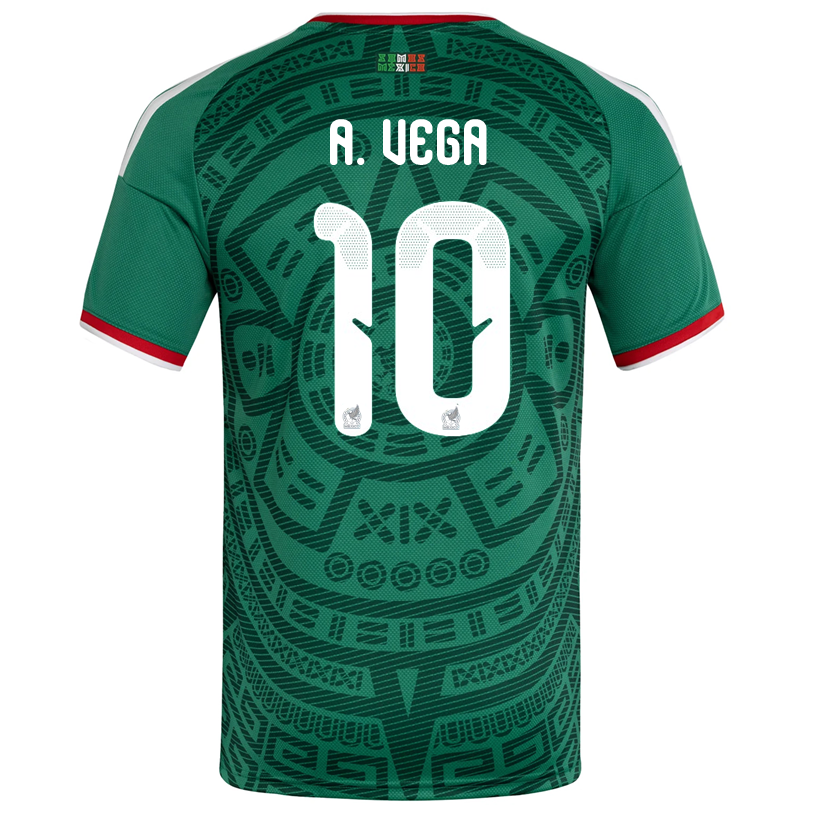 adidas Men's A. Vega Mexico Home 2026 World Cup Jersey (Bold Green)
