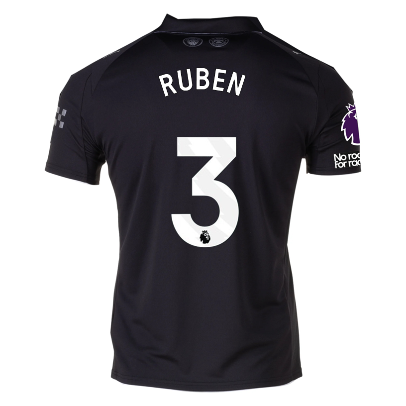 Puma Ruben Men's Manchester City Away Jersey 25/26 w/ NRFR + EPL Patches (Puma Black)