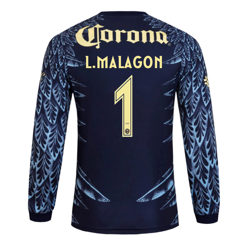 adidas L. Malagon Club América 25/26 Away Long Sleeve Jersey (Blue)