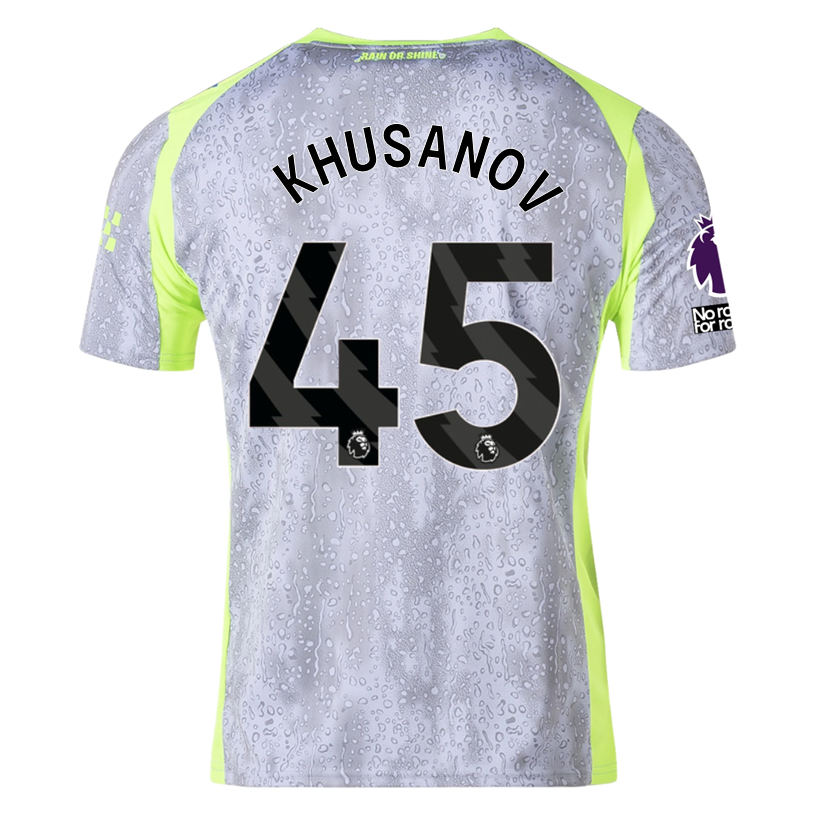 Puma Men's Manchester City Khusanov Third Jersey w/ EPL + No Room For Racism Patches 25/26 (Cool Weather/Pro Green)