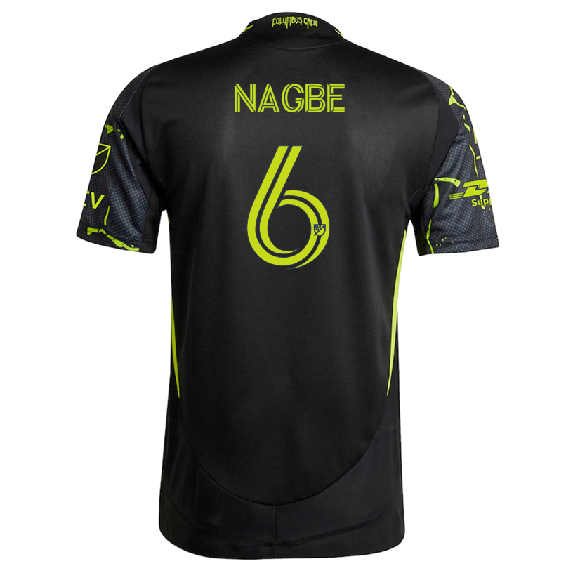adidas Darlington Nagbe Columbus Crew Authentic Away Jersey w/ MLS Patches 25/26 (Black/Yellow)