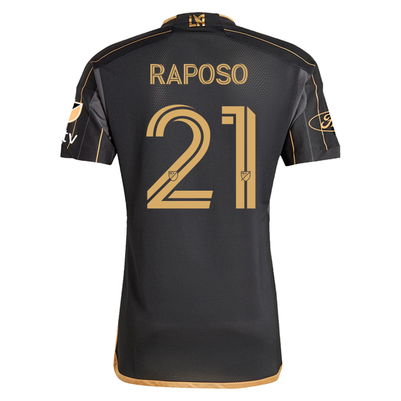 adidas Ryan Raposo LAFC Home 2025 Jersey w/ MLS + Apple TV + Ford Patches (Black/Gold)