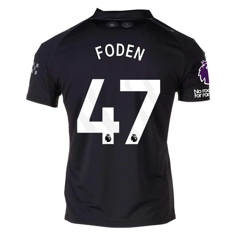 Puma Foden Men&#39;s Manchester City Away Jersey 25/26 w/ NRFR + EPL Patches (Puma Black)