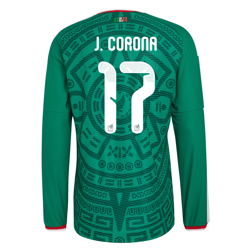 adidas Men's J. Corona Mexico Long-Sleeve Authentic Home Jersey 2026 (Bold Green)