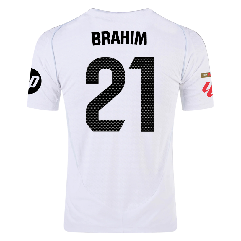 adidas Brahim Real Madrid Authentic Home Jersey w/ La Liga Patches 24/25 (White/Black)