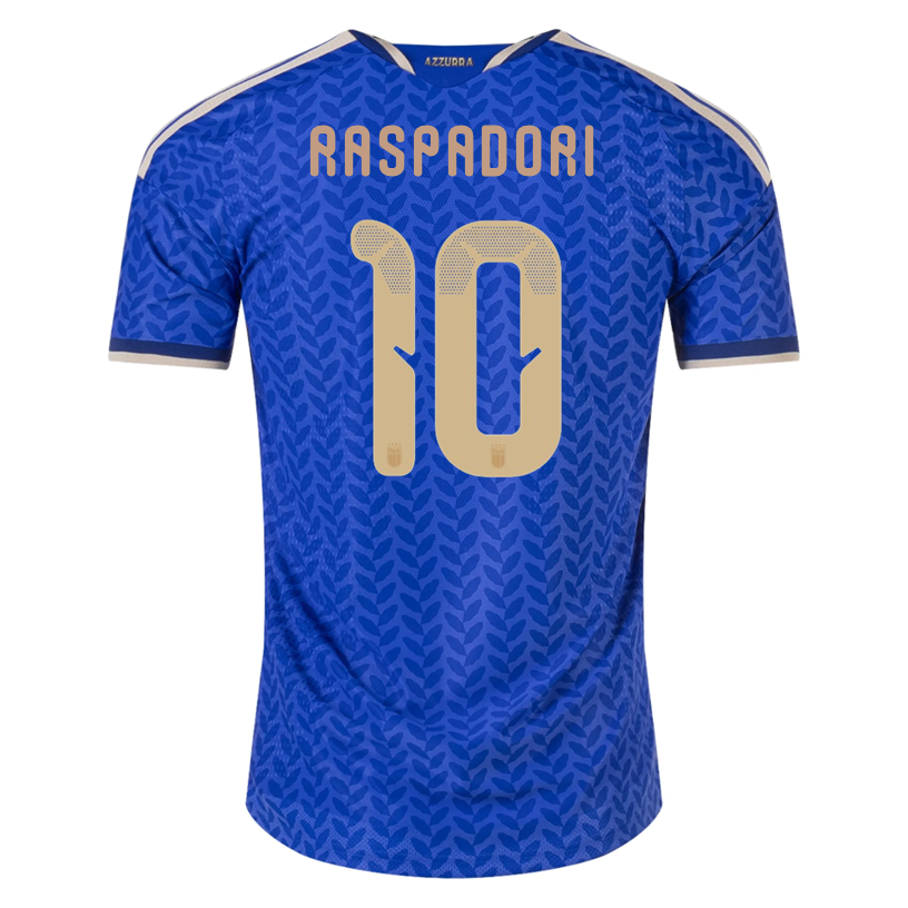 adidas Men's Raspadori Italy 2026 Authentic Home Jersey (Bold Blue)
