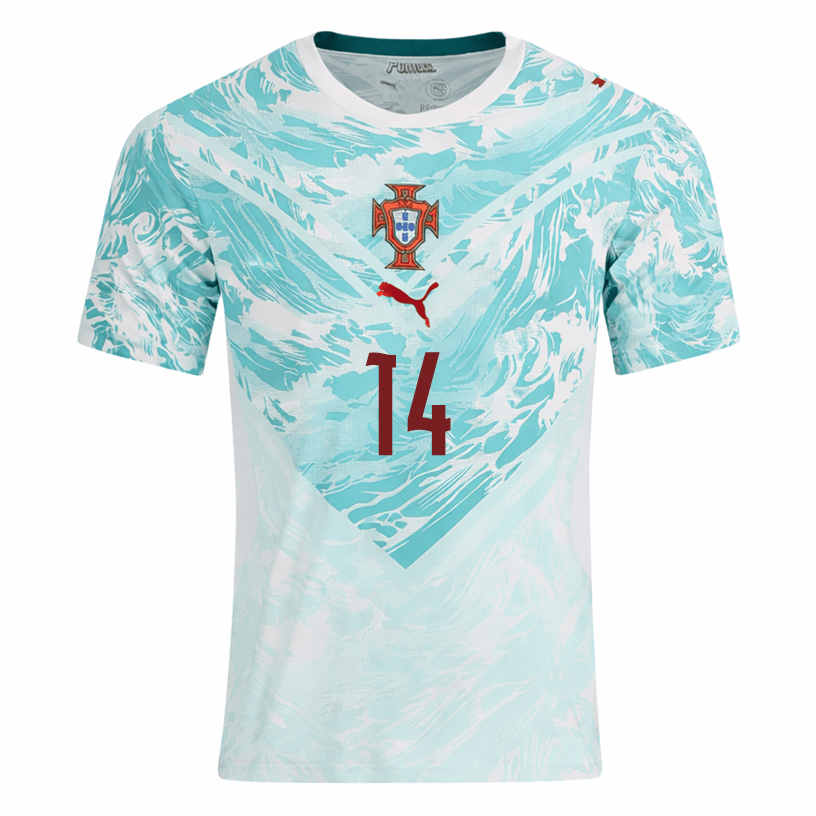 PUMA Men's Inacio Portugal 2026 Authentic Match Away Jersey (White/Green Lagoon)