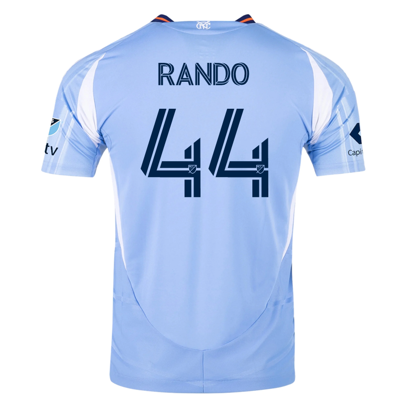 adidas Alex Rando New York City FC Authentic Home Jersey 25/26 w/ MLS Patches (Bahia Light Blue)