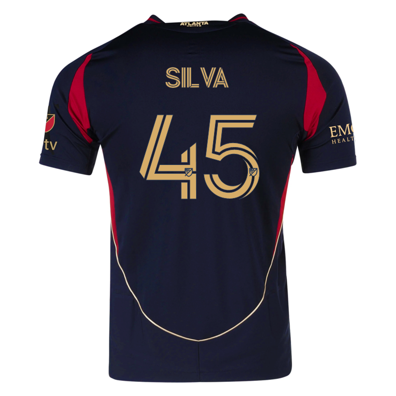 adidas Xande Silva Atlanta United Authentic Home Jersey w/ MLS Patches 25/26 (Red/Black)