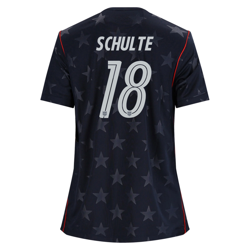 Nike Women’s Schulte United States Away Stadium Jersey 2026 (Dark Obsidian/Pure Platinum)
