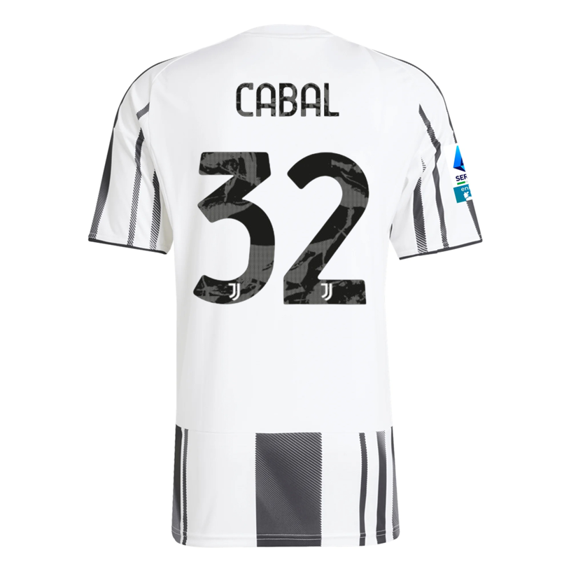 adidas Men's Juventus Cabal Home Jersey w/ Serie A Patch 25/26 (White/Black/Pink)