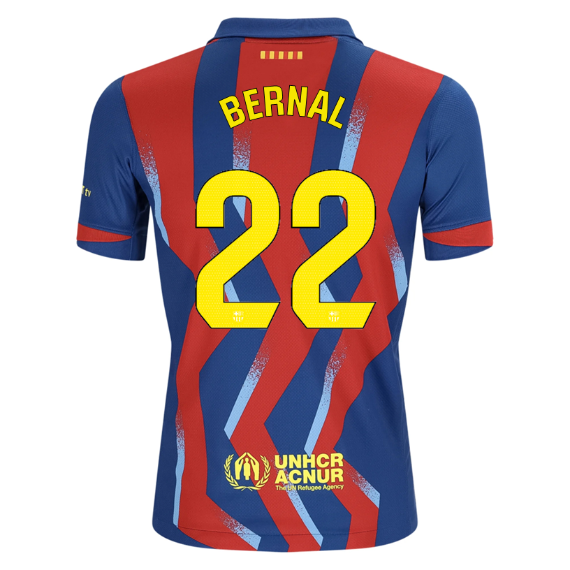 Nike Youth   Bernal  FC Barcelona 4th Soccer Jersey 25/26 (Gym Blue/Salsa Red)