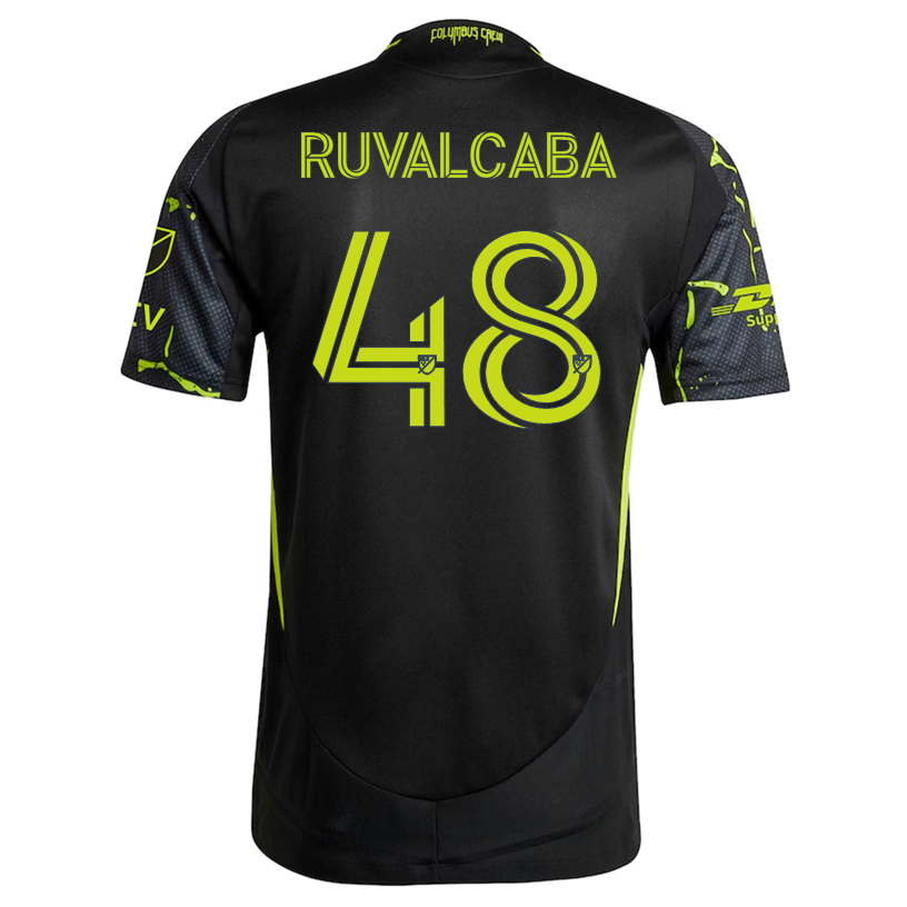 adidas Cesar Ruvalcaba Columbus Crew Authentic Away Jersey w/ MLS Patches 25/26 (Black/Yellow)