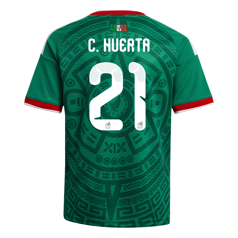 adidas Youth C. Huerta Mexico 2026 Home World Cup Jersey (Bold Green)