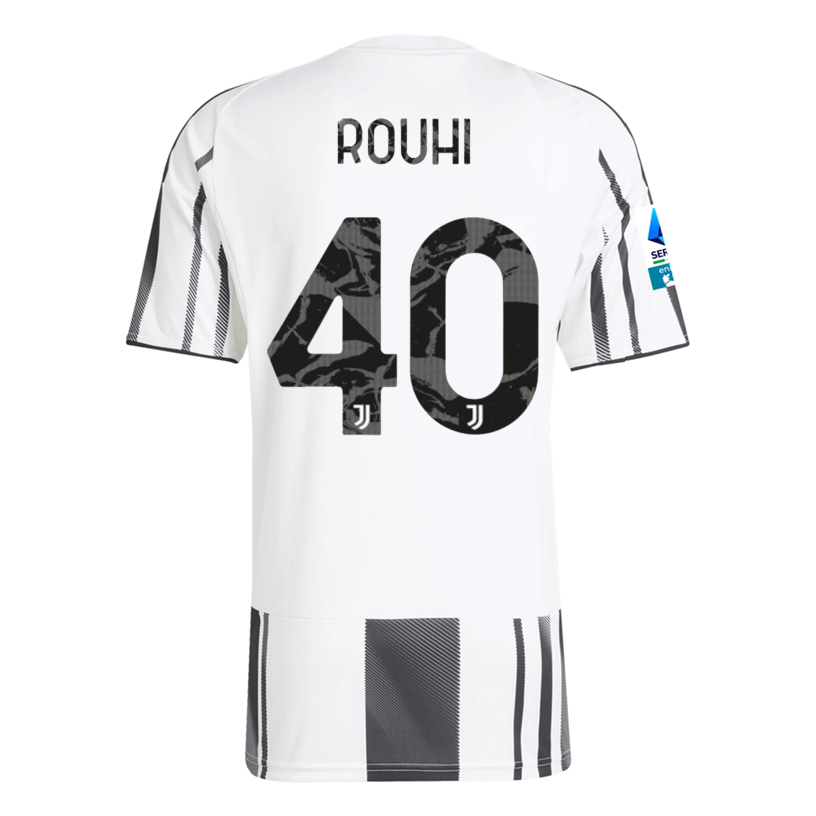 adidas Men's Juventus Rouhi Home Jersey w/ Serie A Patch 25/26 (White/Black/Pink)