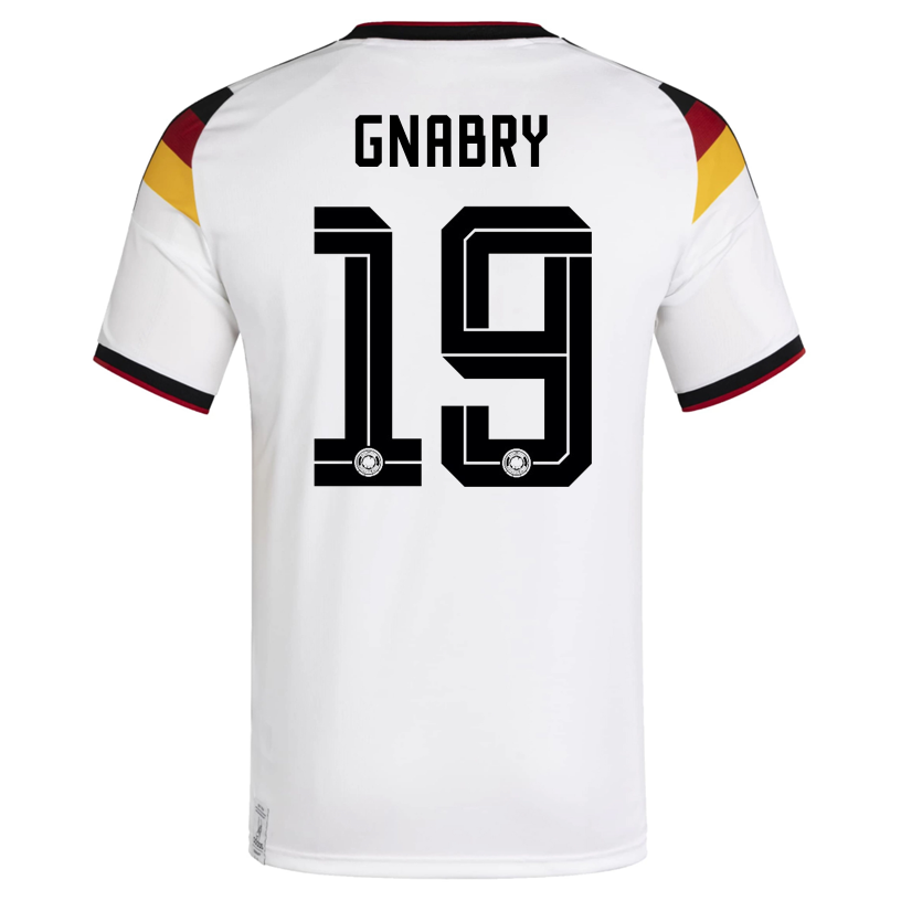 adidas Men's Gnabry Germany Home World Cup Jersey 2026 (White/Black)