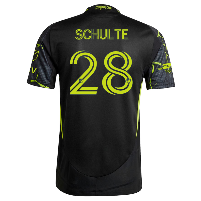 adidas Patrick Schulte Columbus Crew Authentic Away Jersey w/ MLS Patches 25/26 (Black/Yellow)