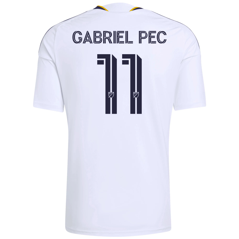 adidas Men's Gabriel Pec LA Galaxy Home Replica Jersey 26/27 (White)