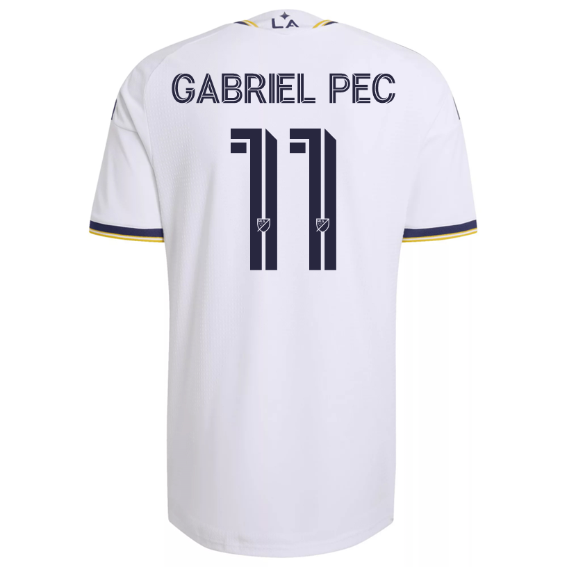adidas Men's Gabriel Pec LA Galaxy Authentic Match Home Jersey 26/27 (White)