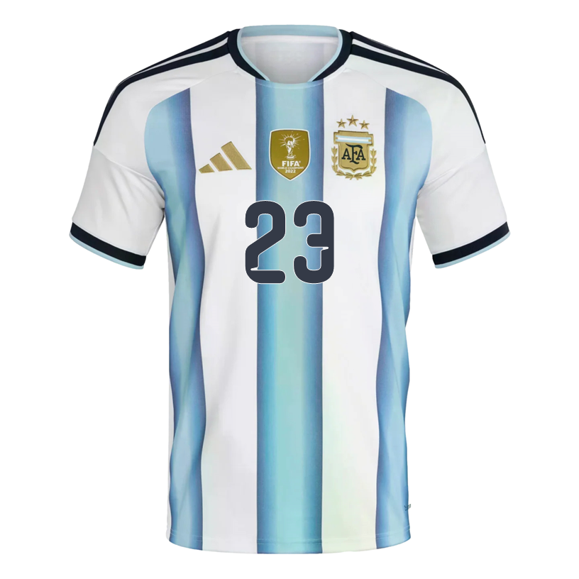 adidas Men's Martinez Argentina 2026 Home World Cup Jersey (White/Icey Light Blue)