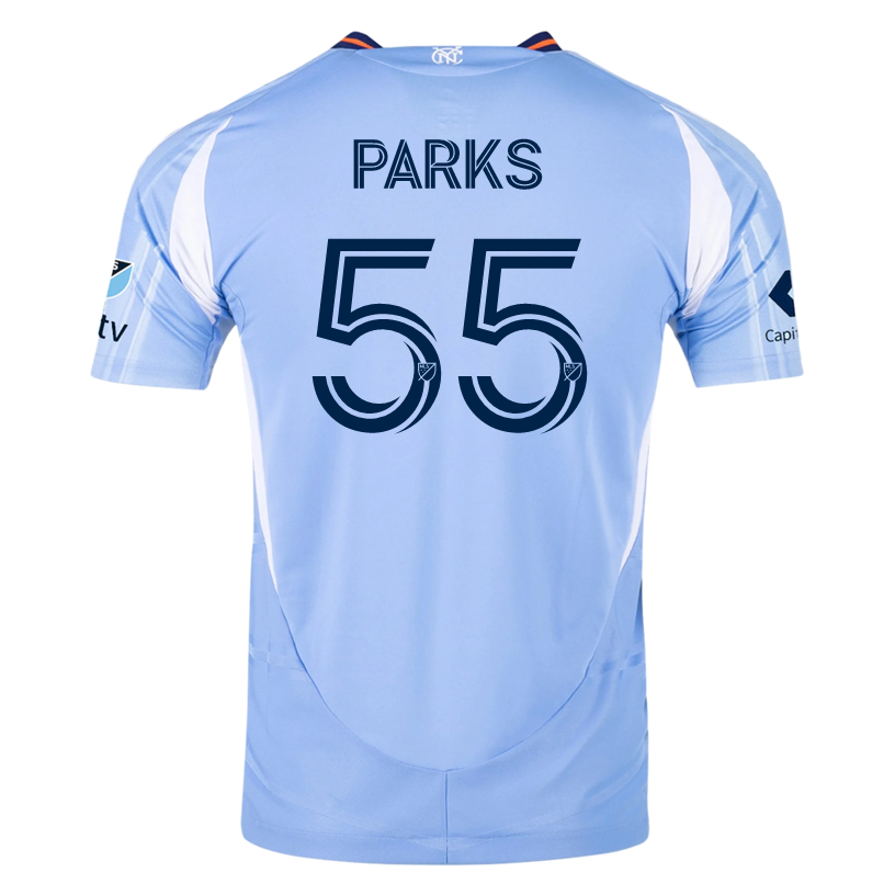 adidas Keaton Parks New York City FC Authentic Home Jersey 25/26 w/ MLS Patches (Bahia Light Blue)