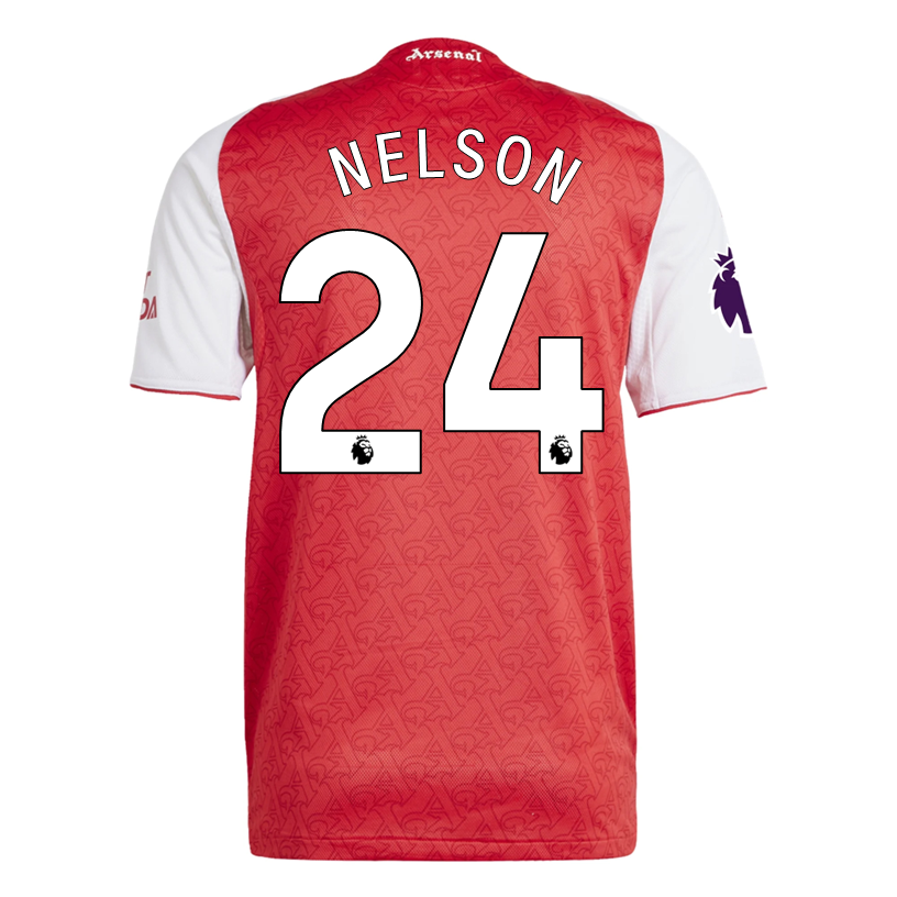 adidas Reiss Nelson Arsenal FC Authentic Home Jersey 25/26 w/ EPL Patch (Better Scarlet/White