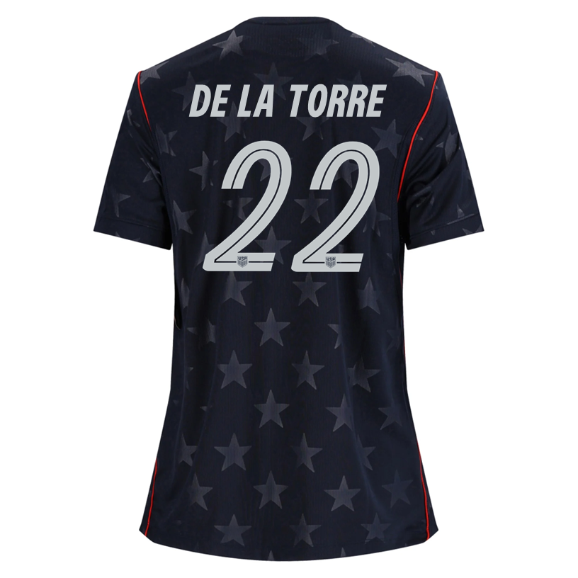 Nike Women’s De la Torre United States Away Stadium Jersey 2026 (Dark Obsidian/Pure Platinum)