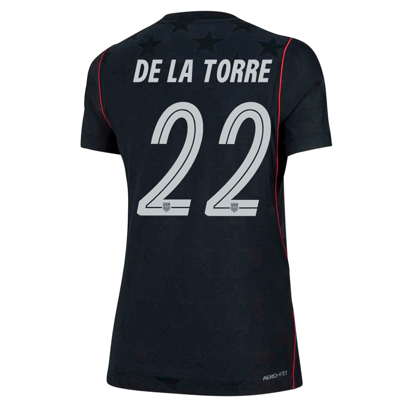 Nike Women’s De la Torre United States Match Authentic Away Jersey 2026 (Dark Obsidian/Pure Platinum)