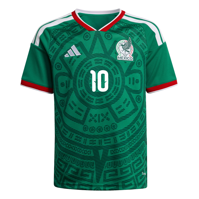 adidas Youth A. Vega Mexico 2026 Home World Cup Jersey (Bold Green)