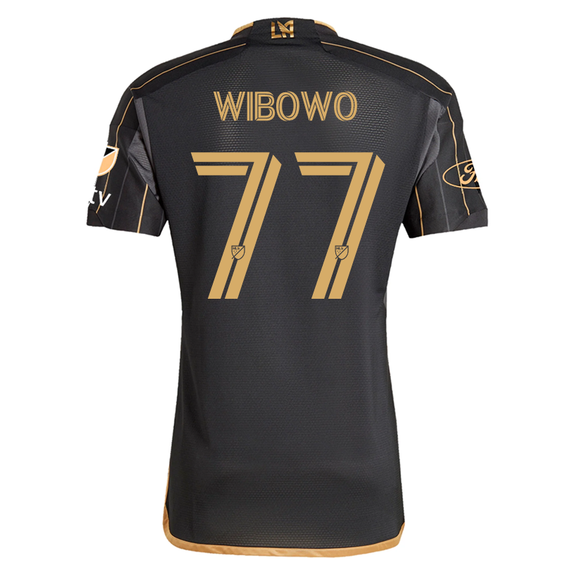 adidas Adrian Wibowo LAFC Home 2025 Jersey w/ MLS + Apple TV + Ford Patches (Black/Gold)