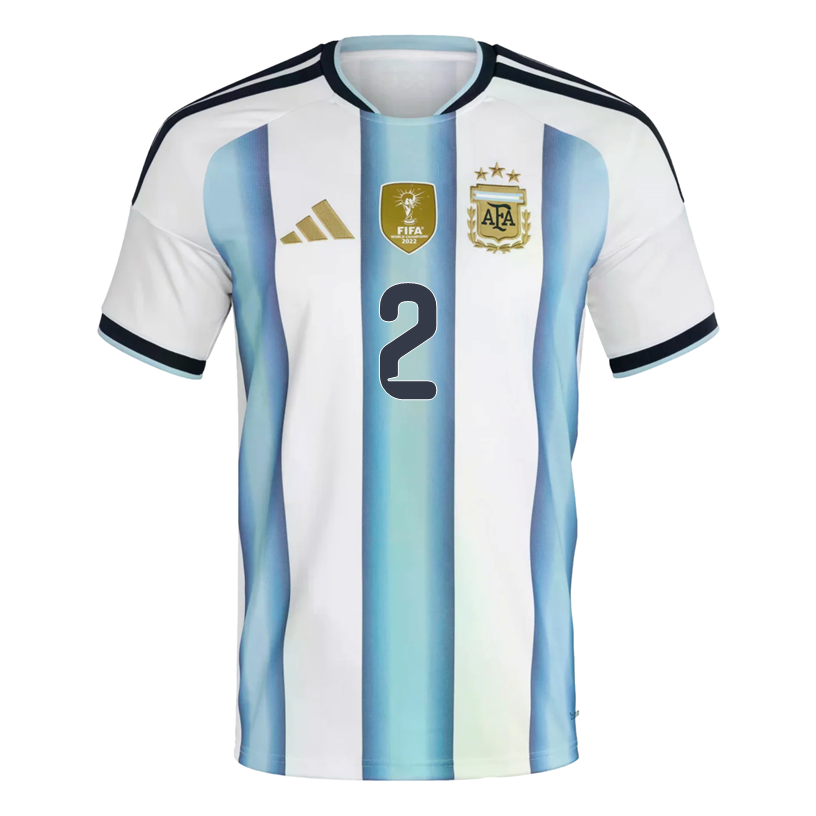 adidas Men's Montiel Argentina 2026 Home World Cup Jersey (White/Icey Light Blue)