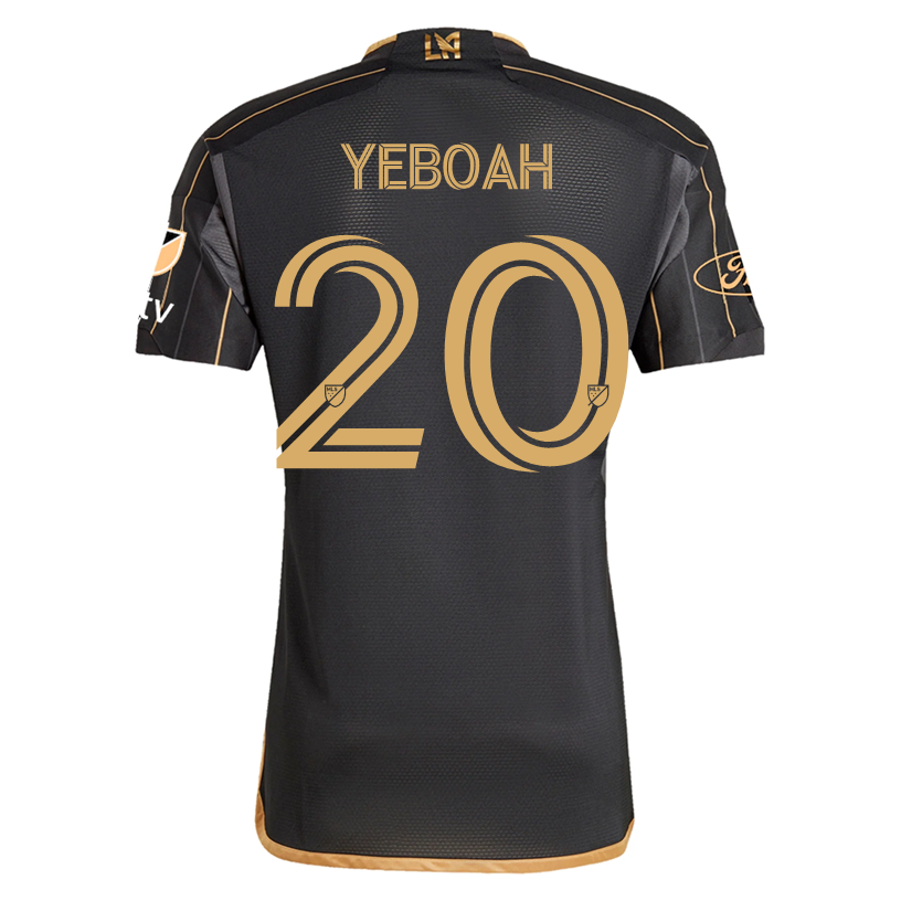 adidas Yaw Yeboah LAFC Home 2025 Jersey w/ MLS + Apple TV + Ford Patches (Black/Gold)