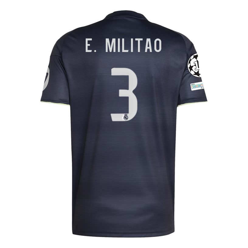 adidas É. Militão Real Madrid 25/26 Away Jersey w/ Champions League Patches (Legend Ink)