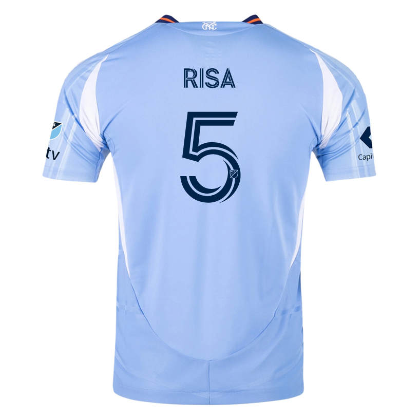 adidas Birk Risa New York City FC Authentic Home Jersey 25/26 w/ MLS Patches (Bahia Light Blue)