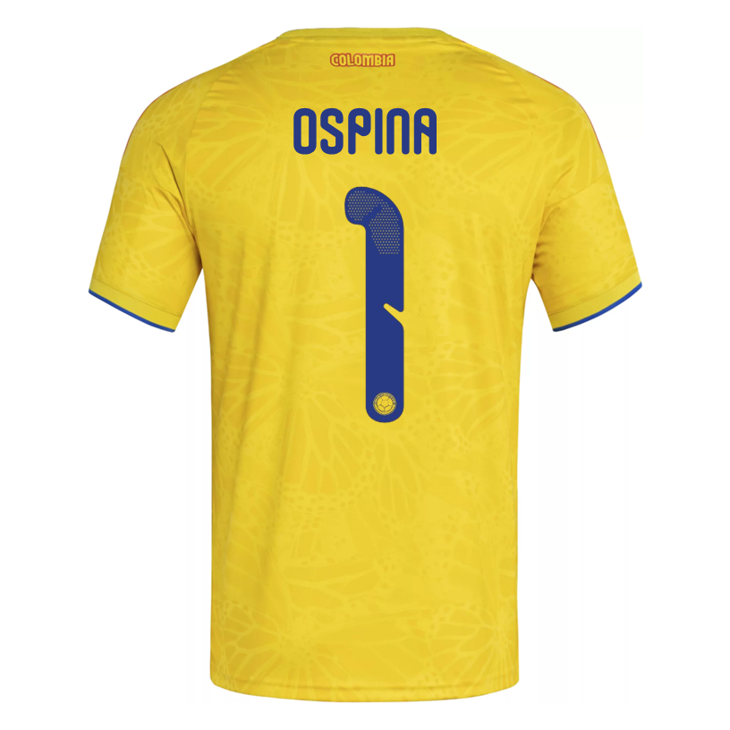 adidas Men's Ospina Colombia 2026 Authentic Home Jersey (Impact Yellow)