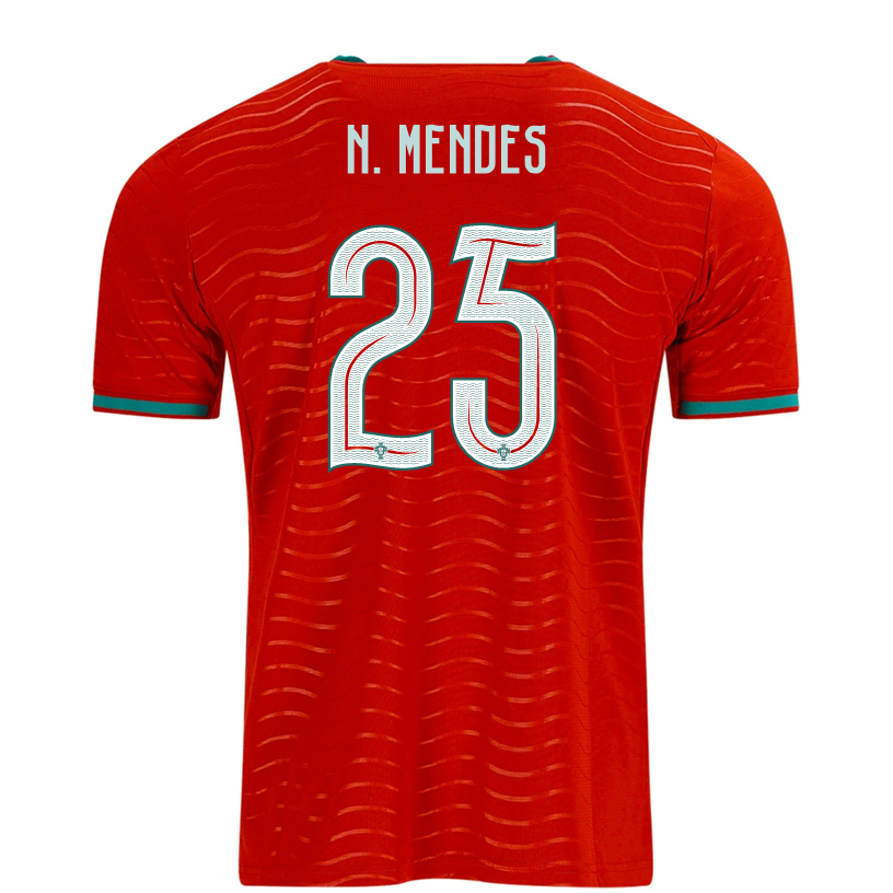 PUMA Men's Portugal N. Mendes Home World Cup 2026 Soccer Jersey (Club Red/Green Lagoon)