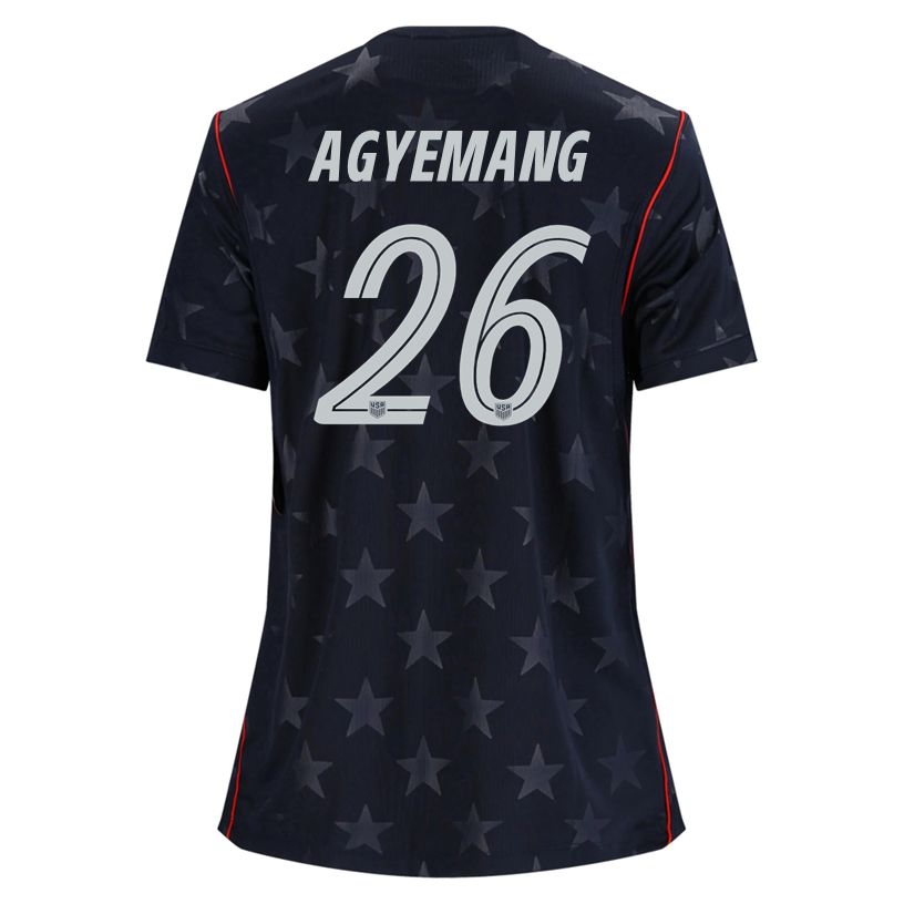 Nike Women’s Agyemang United States Away Stadium Jersey 2026 (Dark Obsidian/Pure Platinum)