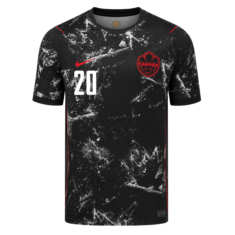 Nike Mens Canada Ahmed Away Stadium Jersey 2026 (Black/Red)