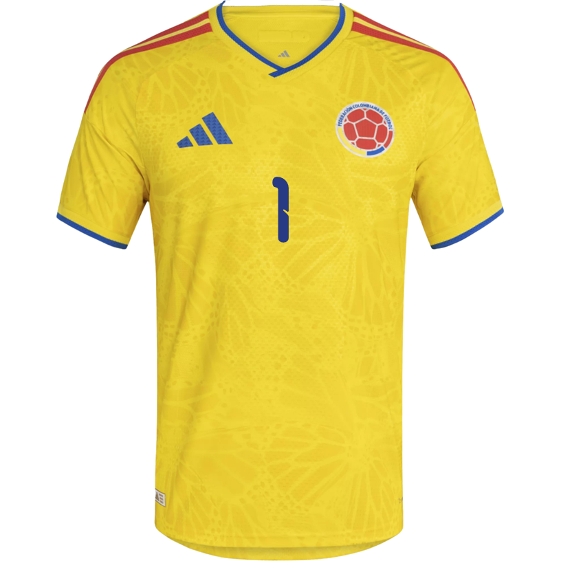 adidas Men's Ospina Colombia 2026 Authentic Home Jersey (Impact Yellow)