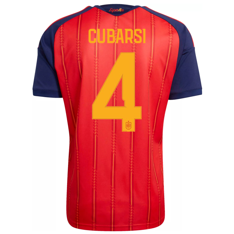 adidas Men's Cubarsi Spain World Cup Home Jersey 2026 (Vivid Red)