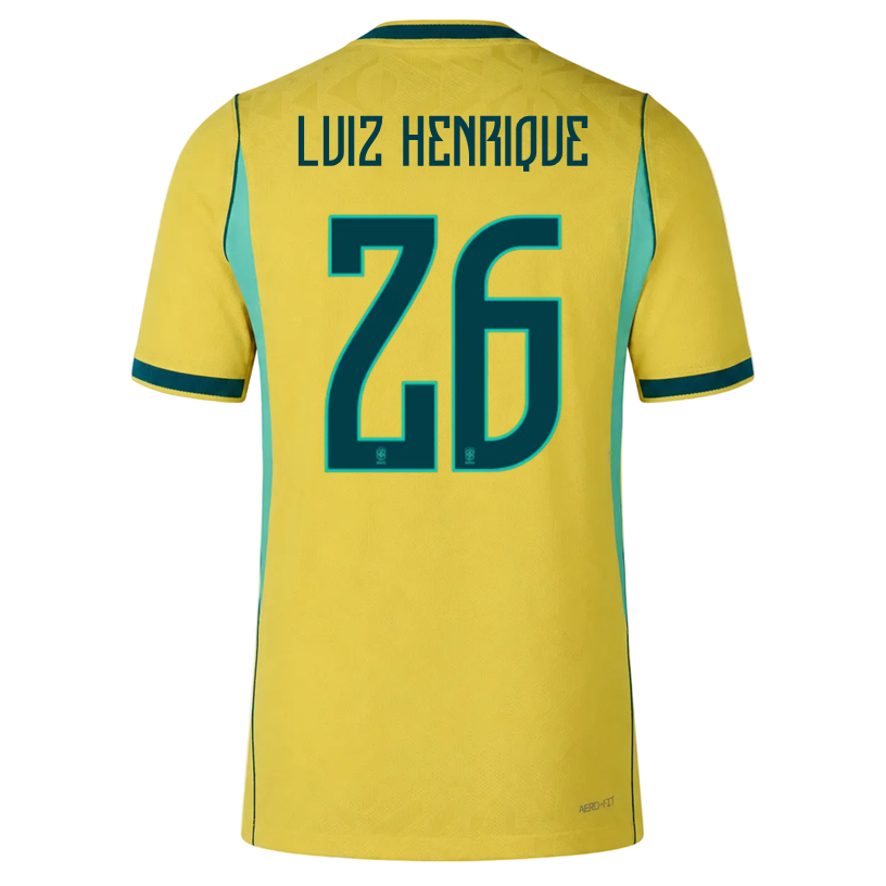 Nike Men's 26 Luiz Henrique Match Authentic Home Jersey 2026 (Yellow/Teal)