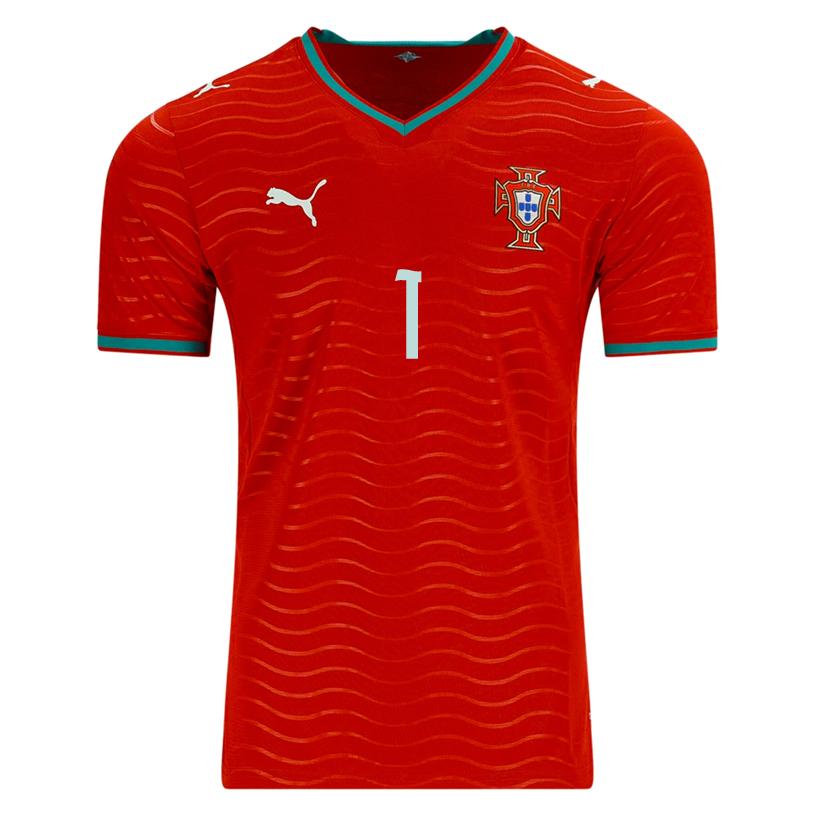 PUMA Men's Portugal Diogo Costa Home World Cup 2026 Soccer Jersey (Club Red/Green Lagoon)