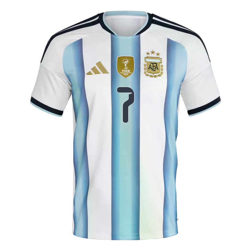 adidas Men's De Paul Argentina 2026 Home World Cup Jersey (White/Icey Light Blue)