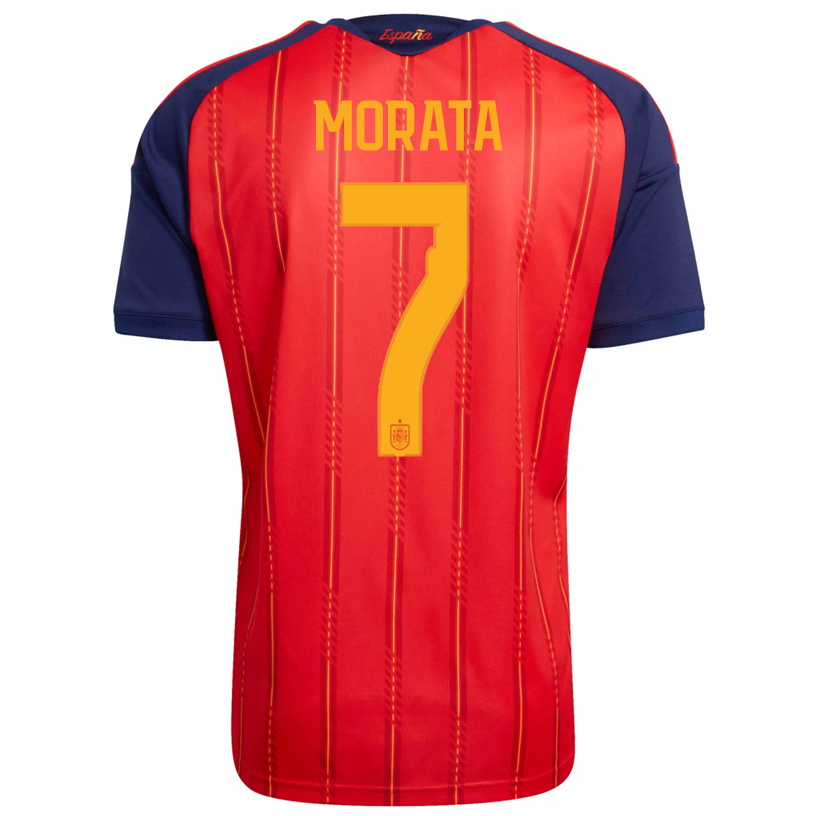 adidas Men's Morata Spain World Cup Home Jersey 2026 (Vivid Red)