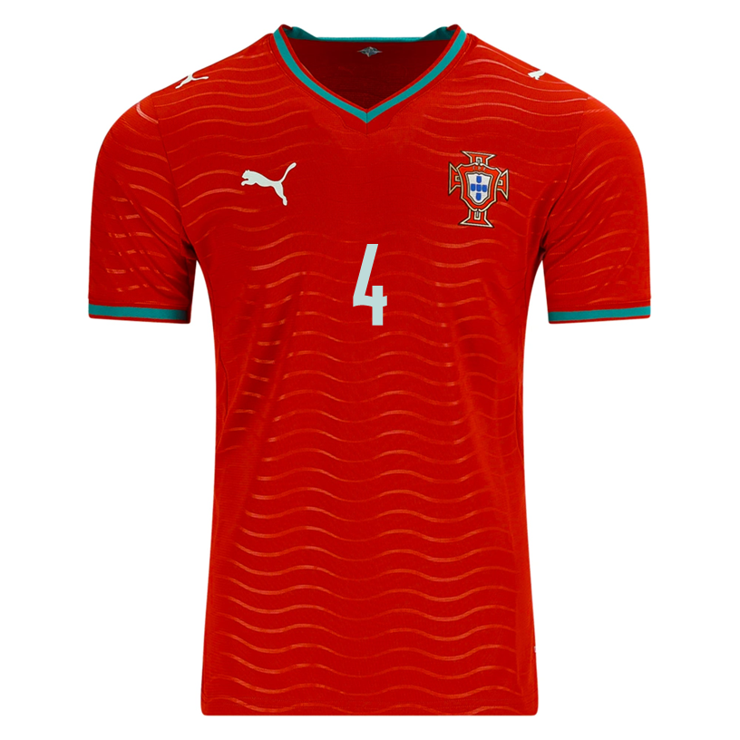 PUMA Men's Portugal Tomas A.  Home World Cup 2026 Soccer Jersey (Club Red/Green Lagoon)